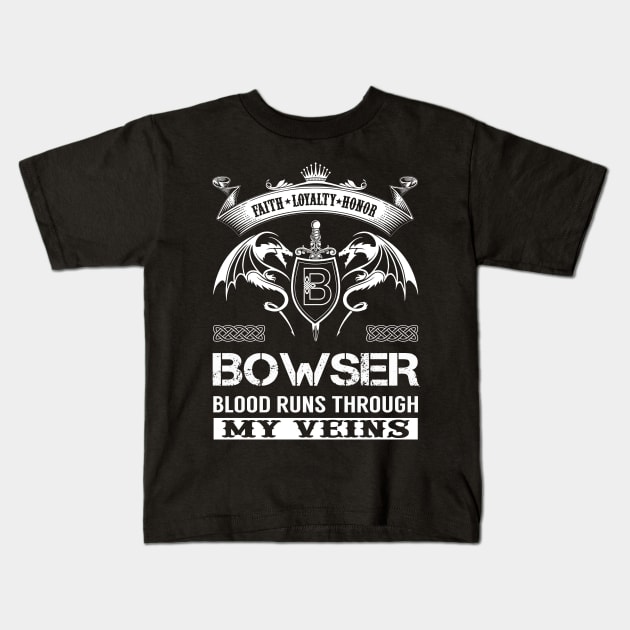 BOWSER Kids T-Shirt by Linets